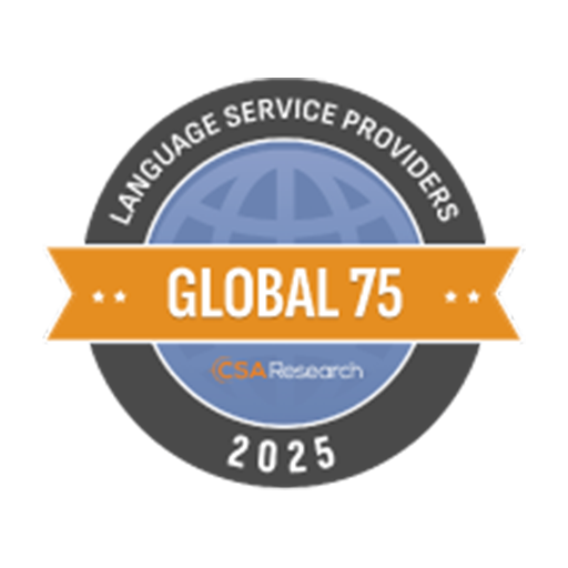 CSA Research Northern Europe global 75 LSP certificate