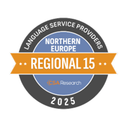 CSA Research Northern Europe regional 15 LSP certificate